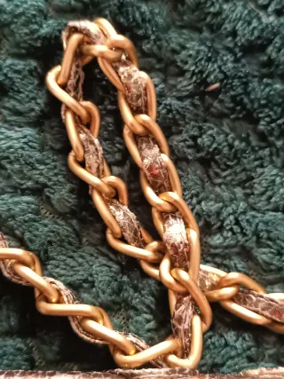 Bolso de fiesta dorado y marrón