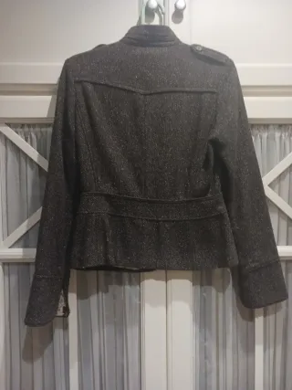 Blazer chica , tono marrón lana jaspeada