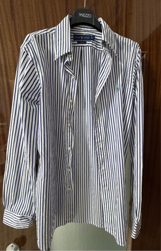 Camicia Ralph Lauren a righe blu e bianche, S