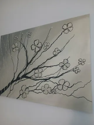 Quadro moderno,astratto"Ramo del pensiero fiorito"