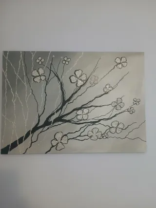 Quadro moderno,astratto"Ramo del pensiero fiorito"