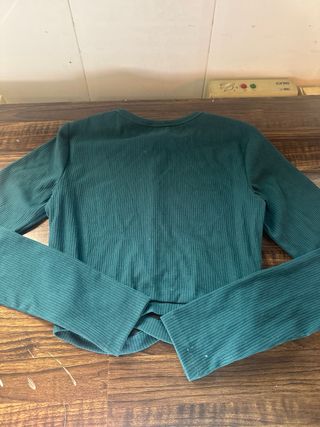Jersey verde manga larga crop top