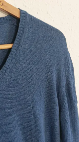 Jersey Zara cuello pico azul