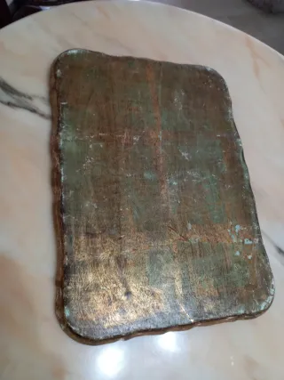 Vassoio vintage decorato oro e blu