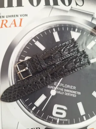 Para Omega correa Cocodrilo 20mm Negra