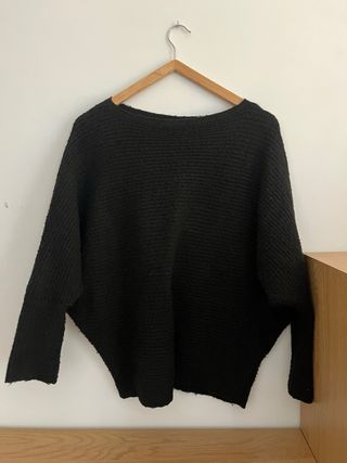 Jersey Zara Negro Manga Ancha