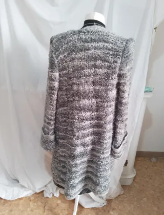 Cardigan/cappottino maglia grigio