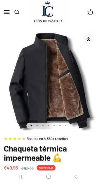 Chaqueta térmica impermeable León de Castilla