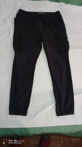 Joggers multibolsillo negros Talla XL