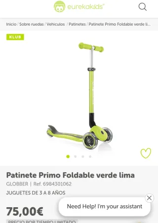 Patinete 3 ruedas Globber verde