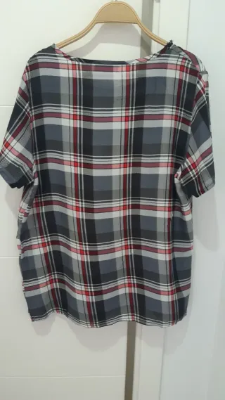 Camiseta cuadros tela fina E&D Talla XL NUEVA