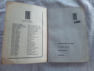 FIAT 1400 1400 Cabriolet USO MANUTENZIONE 1951
