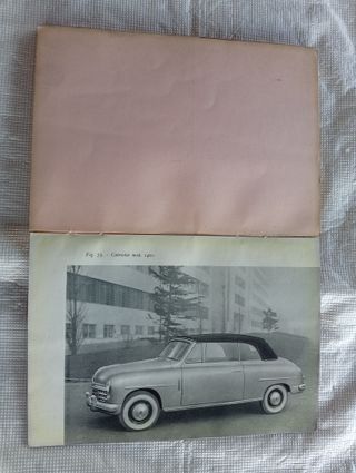 FIAT 1400 1400 Cabriolet USO MANUTENZIONE 1951
