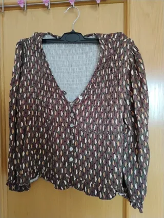 Blusa corta estampada señora