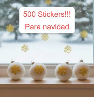 500 Stickers navidad dorado o regalo