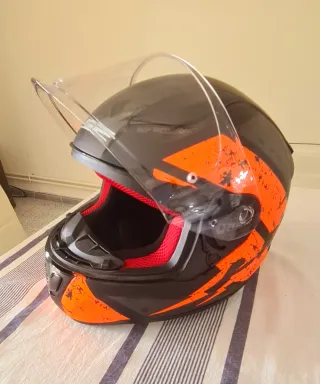 Casco Integral LS2 Negro Naranja