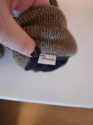 Guanti uomo pelle e lana marrone