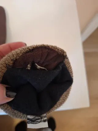 Guanti uomo pelle e lana marrone