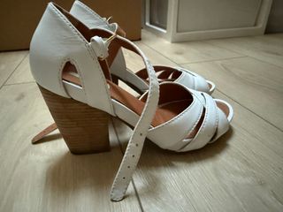 Sandalias Geox Blancas Tacón Madera