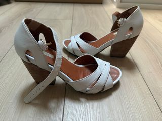 Sandalias Geox Blancas Tacón Madera