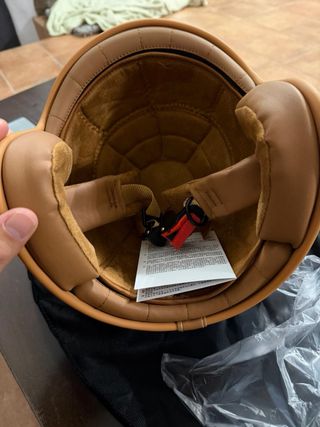 Casco Jet Vintage Naranja Negro