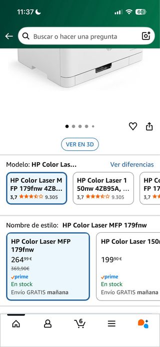 Impresora a color HP MFP179fnw Láser Multifunción
