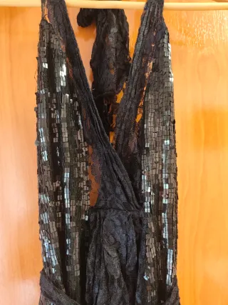 Vestido Mango lentejuelas negro