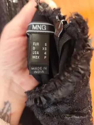 Vestido Mango lentejuelas negro