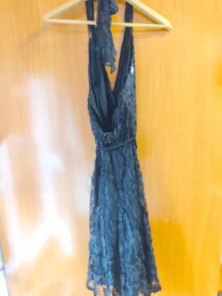 Vestido Mango lentejuelas negro