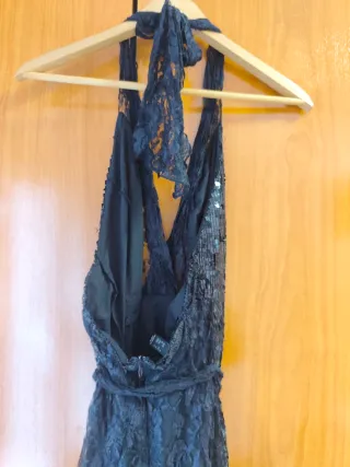 Vestido Mango lentejuelas negro