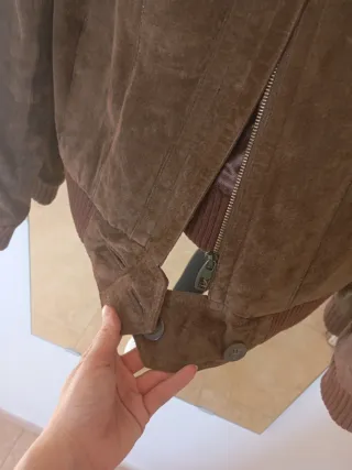 Chaqueta de ante marrón