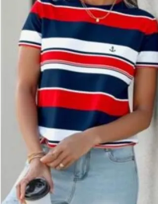 Camiseta Rayas Azul, Rojo y Blanco