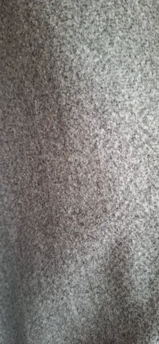 Parka asimétrica gris y PU negro T única