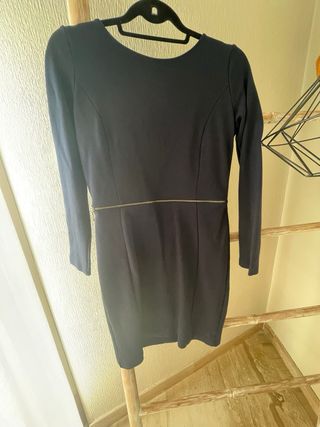 Vestido Zara azul marino con cremallera