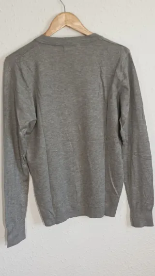 Jersey Zara cuello pico gris