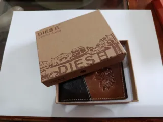 Portafoglio Diesel in pelle marrone e nero