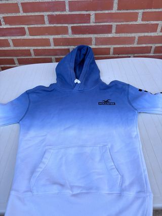 Sudadera Hollister degradado azul/blanco T.XS
