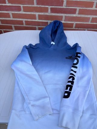 Sudadera Hollister degradado azul/blanco T.XS