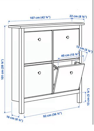 Zapatero Ikea Hemnes Madera y Cuero