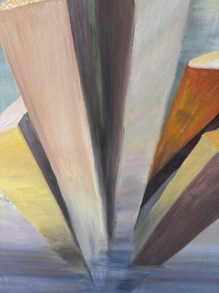 Pintura abstracta de artista francés año 1993