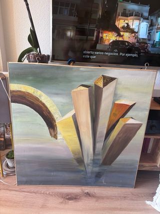 Pintura abstracta de artista francés año 1993