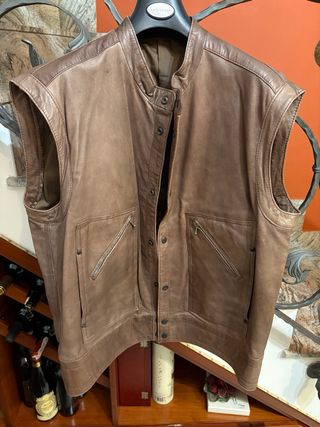 Smanicato Gilet in pelle stile vecchia America