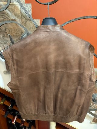 Smanicato Gilet in pelle stile vecchia America