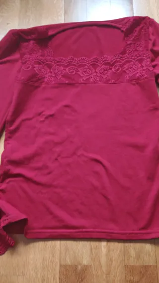 Camiseta manga larga encaje talla M