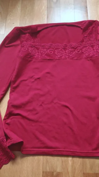 Camiseta manga larga encaje talla M