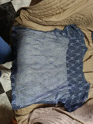 Conjunto falda y top azul y gris