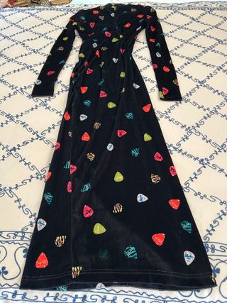 Vestido Bimba y Lola Terciopelo Negro Multicolor