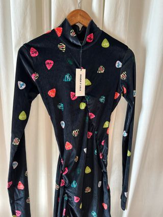 Vestido Bimba y Lola Terciopelo Negro Multicolor