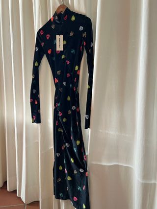 Vestido Bimba y Lola Terciopelo Negro Multicolor