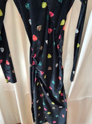 Vestido Bimba y Lola Terciopelo Negro Multicolor